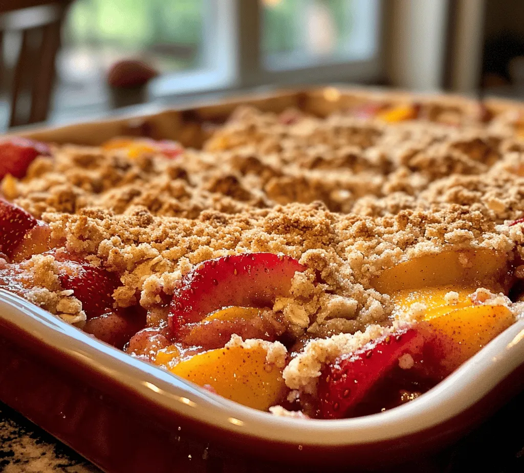There's something undeniably comforting about a warm dessert that combines the sweetness of fresh fruit with a crunchy topping. Enter the Strawberry Peach Crisp—a delightful blend of juicy strawberries and ripe peaches, baked to perfection under a golden, crumbly crust. This dish not only tantalizes your taste buds but also celebrates the beauty of seasonal ingredients, making it a perfect choice for summer gatherings or cozy evenings at home.