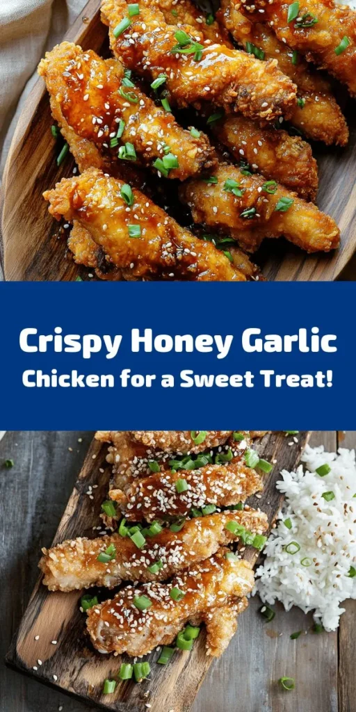 Discover the perfect blend of sweetness and crunch with this Crispy Chinese Honey Garlic Chicken recipe! This dish features tender chicken pieces coated in a light batter, fried to golden perfection, and tossed in a rich honey garlic sauce. It's an easy 30-minute meal that's sure to impress family and friends. Serve it alongside steamed rice or your favorite side for a delicious dinner. Don't forget to garnish with green onions and sesame seeds for that extra touch!