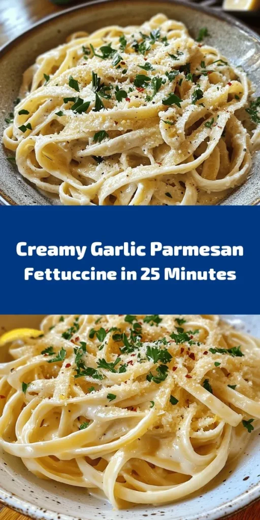 Indulge in the creamy goodness of Garlic Parmesan Pasta Delight! This quick and easy recipe features fettuccine pasta coated in a rich sauce made from butter, garlic, heavy cream, and Parmesan cheese. Add a dash of red pepper flakes for a kick and finish with fresh lemon zest and parsley. Perfect for a weeknight dinner or a special occasion, this dish will impress your family and friends in just 25 minutes. Give it a try! 🍝🧄