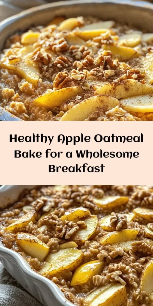Start your morning off right with this wholesome Healthy Apple Oatmeal Breakfast Bake! Packed with rolled oats, tart Granny Smith apples, and warm spices, this easy recipe is perfect for feeding a crowd or prepping for the week ahead. Just mix your ingredients, bake, and enjoy a delicious breakfast that's both satisfying and nutritious. Top it with walnuts or pecans for extra crunch, and serve warm for an irresistible start to your day!