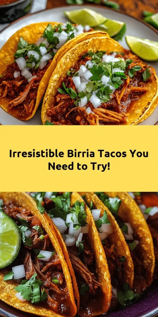 Dive into the deliciousness of my favorite Birria Tacos! These mouthwatering tacos feature tender, flavorful beef simmered in a rich, spiced sauce made with guajillo and ancho chiles. With fresh toppings like cilantro, onions, and a squeeze of lime, they’re a true taste sensation. Perfect for gatherings or cozy nights at home, these tacos are sure to impress. Try the recipe and enjoy the rich flavors with every bite!