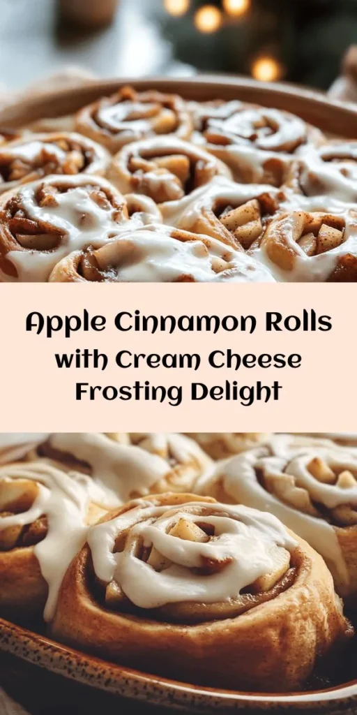 Indulge in the warm, comforting flavors of homemade Apple Cinnamon Rolls topped with luscious Cream Cheese Frosting! This recipe combines fluffy dough with a sweet apple filling, making it the perfect treat for breakfast or dessert. Easy to follow, you'll mix, roll, and bake your way to these irresistible rolls that are sure to impress. Get ready to enjoy a delightful bite of cinnamon-spiced goodness with every roll! 🍏🍩✨