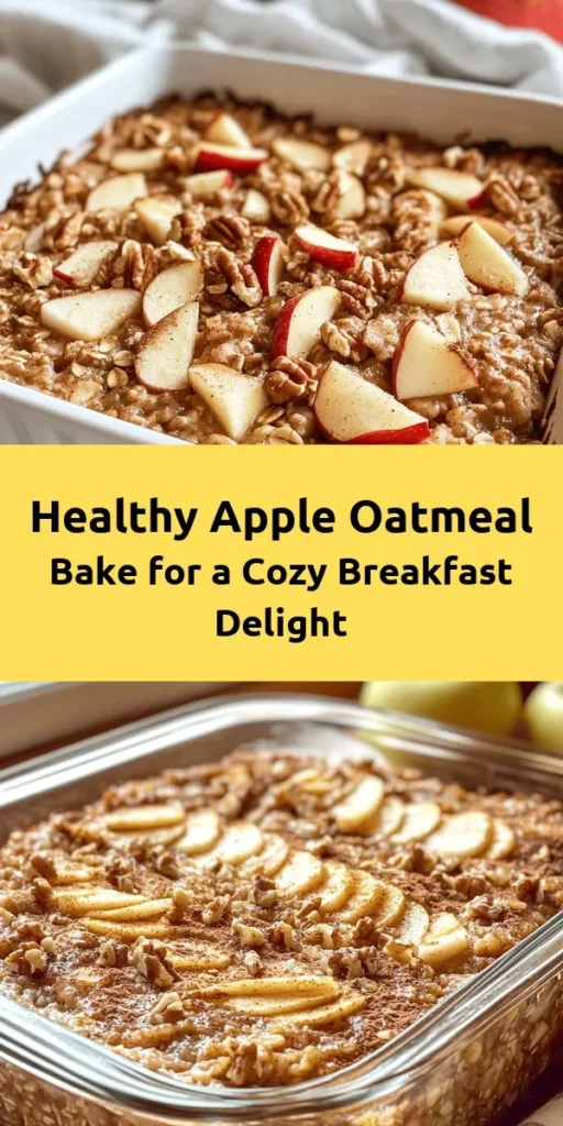 Start your mornings off right with this irresistible Healthy Apple Oatmeal Breakfast Bake! Filled with wholesome ingredients like rolled oats, fresh apples, and warm spices, this bake is nutritious and satisfying. It's easy to prepare in just 15 minutes and bakes to golden perfection in about 35 minutes. Optional toppings like almond butter and sliced apples add a delicious finish. Perfect for meal prep, leftovers keep fresh in the fridge for busy mornings!
