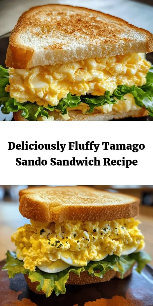 Indulge in the ultimate comfort food with this Fluffy Tamago Sando Delight! This creamy egg sandwich combines perfectly boiled eggs with a touch of mayonnaise, Dijon mustard, and soy sauce, all nestled between soft white bread. Optional lettuce adds a satisfying crunch. Toast it for extra texture or enjoy it fresh. Ready in just 30 minutes, this recipe serves up to 2 and is perfect for a quick lunch or snack! Get ready to delight your taste buds!