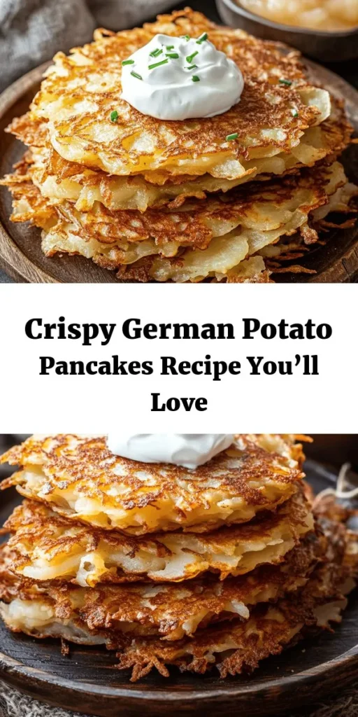 Indulge in the crunch of crispy authentic German potato pancakes! These delightful treats are made from freshly grated russet potatoes and a hint of onion, mixed with eggs and flour for the perfect texture. Fry them to golden perfection and serve hot with creamy sour cream or sweet applesauce for dipping. Ideal for breakfast or a hearty snack, this easy recipe will transport you straight to Germany with its rich flavors. Enjoy this delicious tradition today!