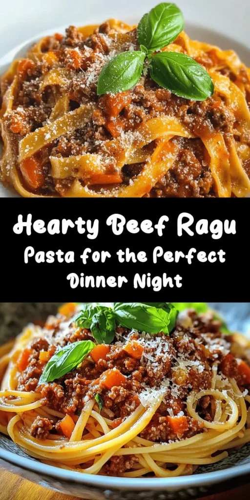 Indulge in the rich and hearty flavors of Beef Ragu Pasta! This delicious dish features tender ground beef simmered in a savory tomato sauce with aromatic veggies and herbs. Perfectly paired with spaghetti or tagliatelle, it’s a comforting meal sure to impress your family and friends. Top it with fresh basil and grated Parmesan for an extra touch. Ideal for a cozy night in or entertaining guests, this recipe takes only 50 minutes. Enjoy the taste of Italy at home!