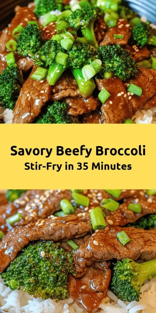 Savor the flavors of this Beefy Broccoli Delight, a quick and delicious stir-fry that’s perfect for busy weeknights! Tender beef sirloin, vibrant broccoli, and aromatic garlic come together in a savory sauce for a meal that’s satisfying and healthy. Ready in just 35 minutes, this dish is best served over rice and topped with fresh green onions. Impress your family with this easy yet flavorful recipe that packs a punch in every bite!