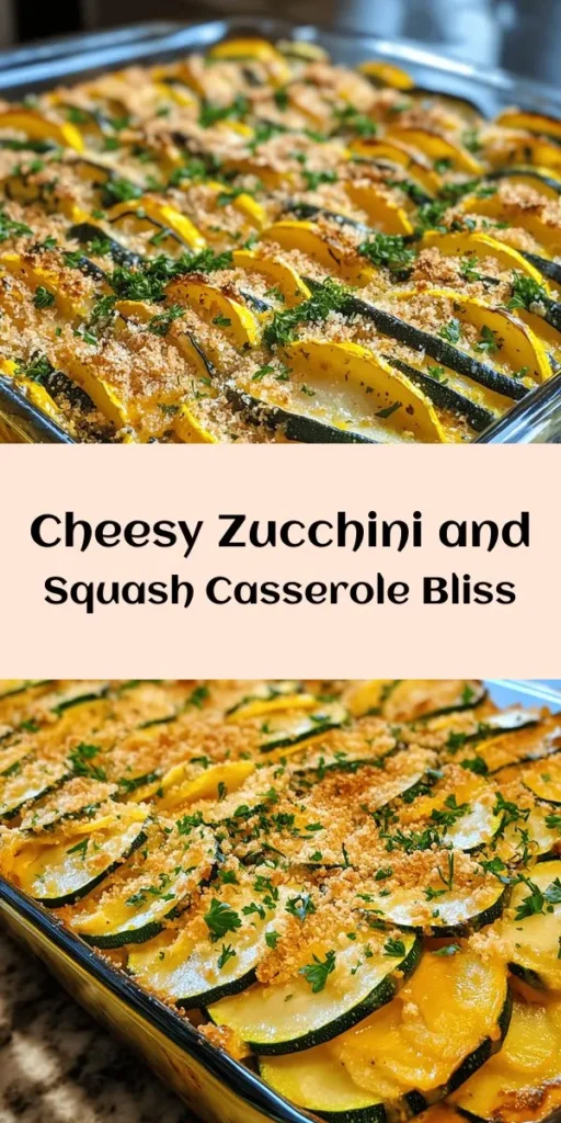 Indulge in the deliciousness of Zucchini and Squash Casserole Delight! This vibrant dish features layers of tender zucchini, yellow squash, and savory cheese topped with a crispy breadcrumb crust. Easy to make and packed with flavor, it’s perfect as a side or main course. With just a handful of ingredients and a total cook time of under an hour, you can create a comforting meal that everyone will love. Don't forget the fresh parsley garnish for that finishing touch!