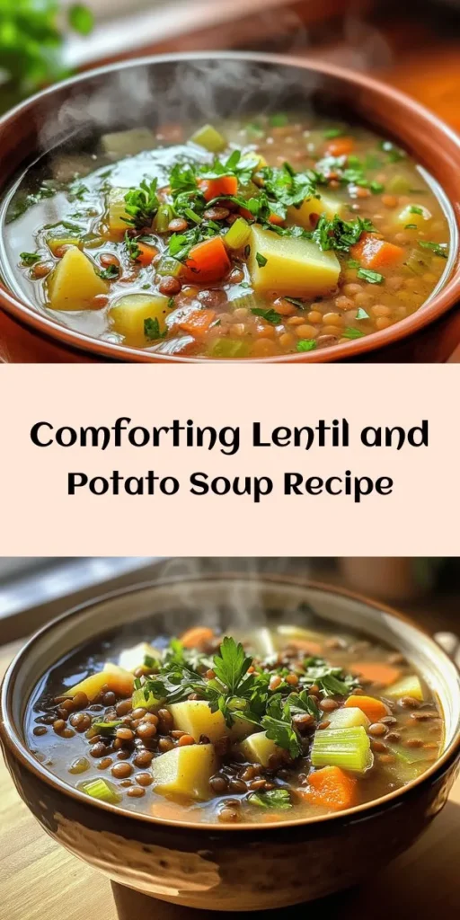 Warm up with this delightful Hearty Lentil and Potato Soup that's perfect for cozy nights. Packed with nutritious lentils, tender potatoes, and a medley of veggies, this recipe is not only filling but also heart-healthy. Easy to make in just 45 minutes, it’s seasoned with cumin, smoked paprika, and thyme for a flavorful experience. Serve it hot, garnished with fresh parsley, and enjoy a bowl of comfort that the whole family will love!