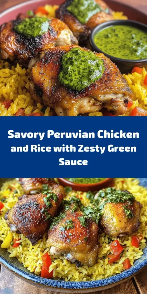 Discover a delightful Peruvian Chicken & Rice with Green Sauce that's full of flavor! This recipe combines marinated chicken thighs with aromatic rice, sautéed veggies, and a vibrant green sauce. Perfect for a weeknight dinner or a special occasion, it's easy to prepare and sure to impress. The zesty green sauce adds a fresh kick that brings the dish together beautifully. Try it out tonight and enjoy a taste of Peru in your kitchen!