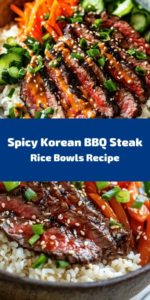 Elevate your weeknight dinner with these delicious Korean BBQ Steak Rice Bowls topped with a spicy cream sauce! Marinate tender flank steak in a flavorful blend of soy sauce, sesame oil, and spices, then sauté it to perfection. Serve over fluffy jasmine rice and vibrant mixed vegetables, drizzled with a creamy gochujang sauce. It's a quick and satisfying meal bursting with rich flavors that you’ll want to make again and again!
